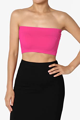 Image of TheMogan Women's Seamless Bandeau Bra Tube Top Strapless Nylon /Span Stretch Bralette