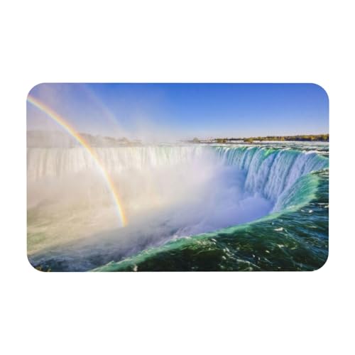 Tapis de bain antidérapant Niagara Falls lavable 80x50 cm avec envers caoutchouc