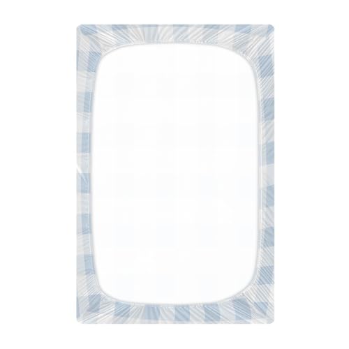 Kigai Blue Gingham Crib Sheets for Boys Girls Jersey Knit Fitted Crib Sheet Blue Gingham Sheets for Standard Crib and Toddler Bed Mattresses, Cozy Soft Breathable, 28 x 52 inch by Kigai - Image 3