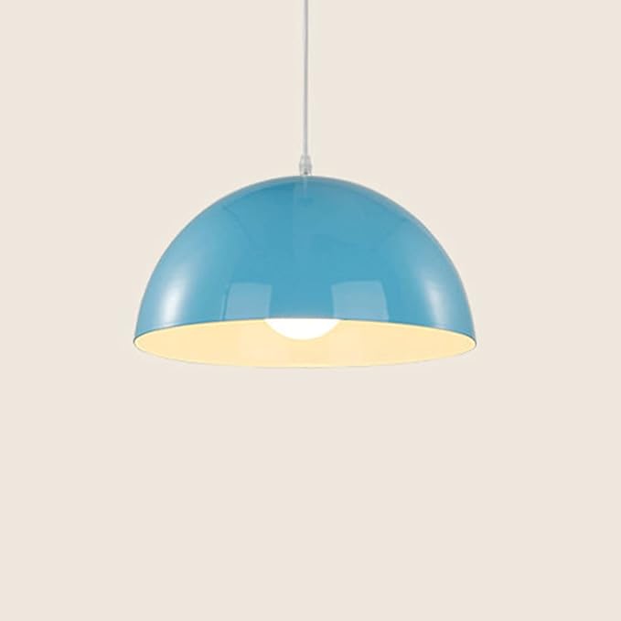 CSSYKV Macaron Kleur Industriële Hanglamp Halfronde Lampenkap Minimalistische En Eenvoudige Kroonluchters Restaurant Retro Industriële Lamp E27 Basis Creative voor Keuken Eiland Eetkamer CSSYKV
