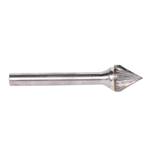 Image of Drill America SJ-5 Carbide Burr /Rotary File 60 Degree Included Angle Double Cut for Die Grinder 1 /2 inch Dia. x 7 /16 inch Cut Length with 1 /4 inch Shank and 2-5 /16 inch Overall Length, DUL Series