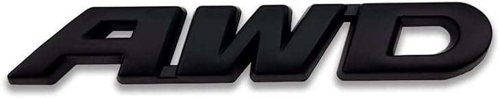 3D Chrome Metal AWD Logo Car Emblem Small All Wheel Drive Badge Off Road Sticker Pickup Truck SUV Decal (Black)