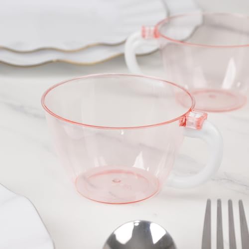 Efavormart 25-Pack Transparent Blush Plastic Coffee...