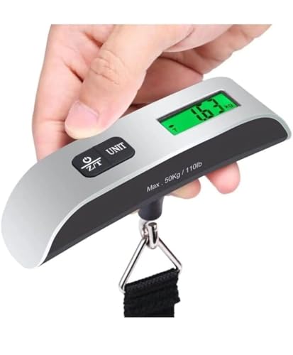 Dijital Bagaj ve Bavul Tartısı; 50 kg Kapasiteli Taşınabilir Kantar, LCD Ekranlı, 4 Ağırlık Birimli, Hassas ve Dayanıklı Seyahat Terazisi-Seyahat Kullanımı için Hassas Terazi