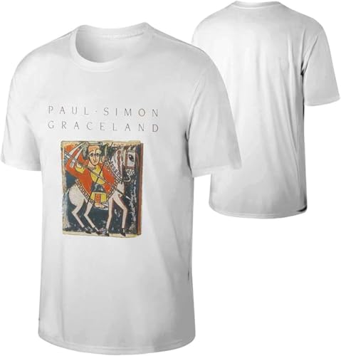Photo de OPPUYYGHV Men Paul Simon Graceland Comfortable Adult Date Tshirts Gift Manches Courtes(Medium)