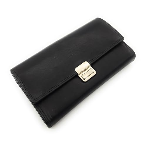 Jockey Club Leder Kellnerbörse Geldbörse Portemonnaie Softleder Basic schwarz