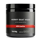 Toniiq Super Strength Horny Goat Weed for Men & Women - Epimedium sagittatum - 40% Icariins - 60: 1 Concentrated Extract - 3P Tested - Premium hornygoatweed for Men - 60 Caps