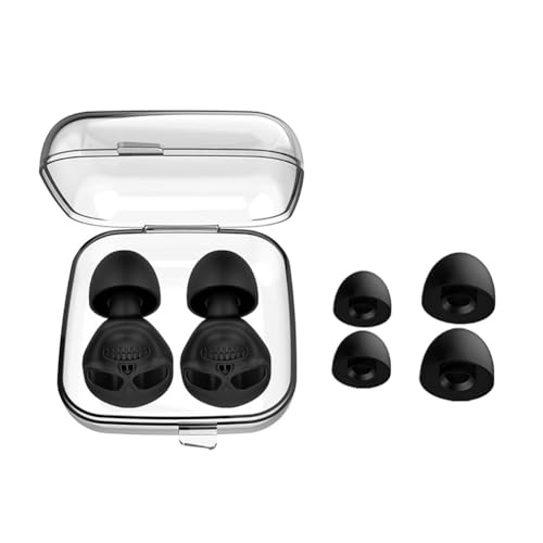 Tapones de silicona con cancelación de ruido para los oídos, tapones antirruido para viajes, dormir, protección auditiva, reutilizables, impermeables, para natación (B-negro)