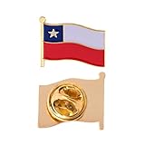 Chile Lapel Pin Country Enamel Made of Metal Souvenir Hat Men Women Patriotic Chilean (Waving Flag Lapel Pin)