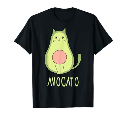 Avocato Cat Cute Cat Face avogato Funny Avocado Maglietta