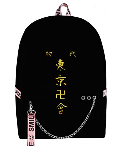 17“ Tokyo Revengers scolaire sac Anime Ryuguji Ken Sano Manjiro Hanagaki Budo pour adolescents garçons et filles sac à dos noir , style3 Cover