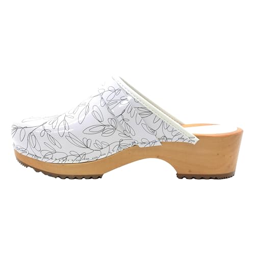 Image of Bjork Maja Wood Open Back Leather Clogs