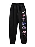 SOLY HUX Women's Moon Print Elastic High Waisted Sweatpants Joggers Pants Black S