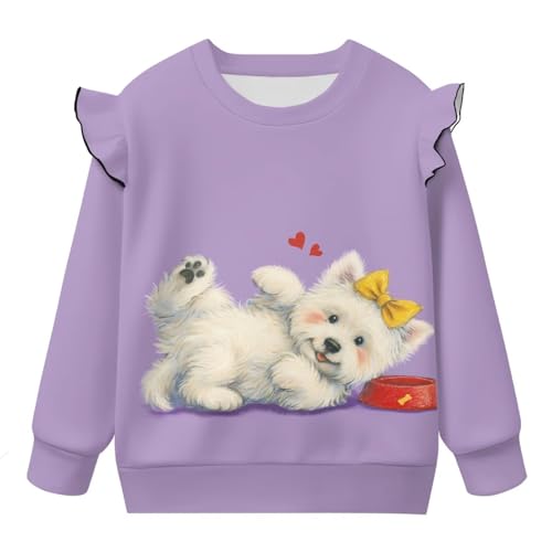 Girls Long Sleeve Shirt Ruffle Sweatshirts for Toddler Girl Fall Athletic Clothes School Active Tops 1-8 Years4