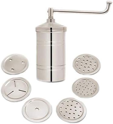 dICE Stainless Steel Sev Chakli/Murukku/Sancha Maker Machine with 6 Different Jalis, Medium, Silver