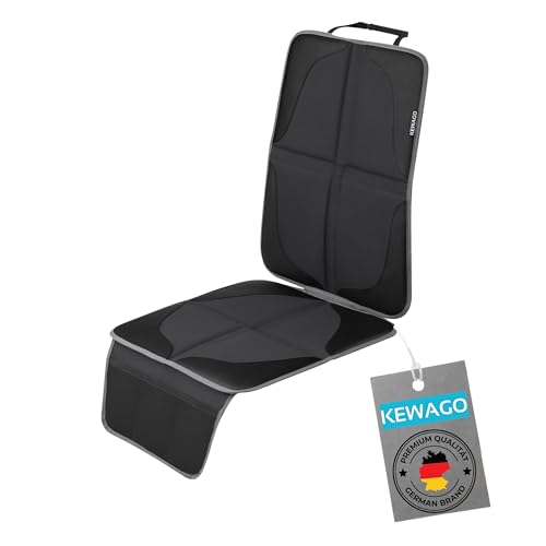 Kewago Kindersitzunterlage ISOFIX geeignet – Sitzschoner Auto Kindersitz & Vordersitze – Sitzschutz Auto Kinder – Schonbezug & Rückenlehnenschutz – Anti-Schmutz Matte – Sitzschutz