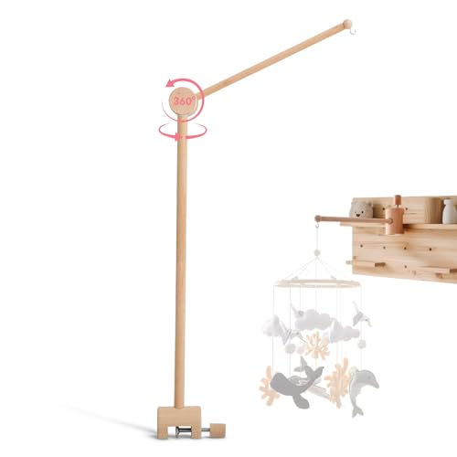 HI BABY MONMENT Crib Mobile Arm - Baby Mobile Hanger with 360 Vertical Adjustment Stabilizing Attachment for Added Safety Mobile Arm for Crib Sturdy & Secure Design for Nursery Mobile