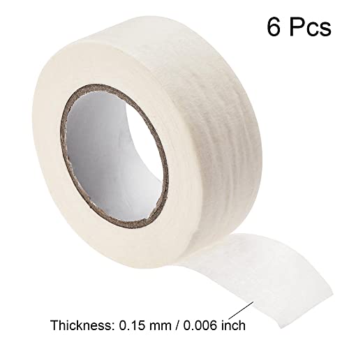 Image of uxcell 6Pcs 25mm 1 inch Wide 20m 21 Yards Masking Tape Painters Tape Rolls White