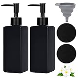 【 Paquete de 2 dispensadores de jabón de vidrio para satisfacer tus necesidades diarias】: el dispensador de jabón de 350 ml mide 20 cm de alto y 6 cm de diámetro, proporciona una cantidad práctica y suficiente de jabón y evita el llenado frecuente. Y el dispensador de jabón es perfecto para detergente, loción, lavandería y champú. Además, con un embudo de silicona, el llenado y llenado de líquidos no se convertirá en un desastre.