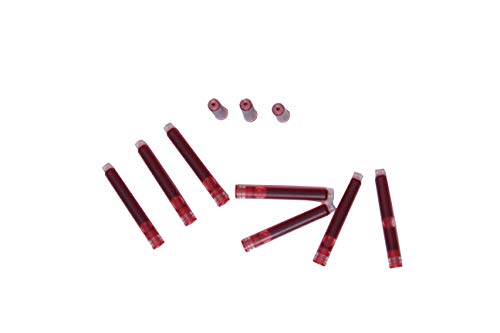 Image of NOZOMI Ink Cartridges for JINHAO Type PENS and Standard Fountain Pens, International Size - Set of 20 Cartridges - RED