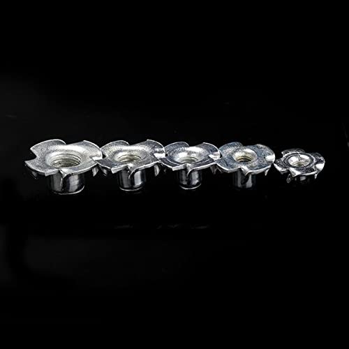 90PCS Carbon Steel Four Pronged T Nuts M3/M4/M5/M6/M8 Blind Inserts Nut for Wood Furniture Stainless Steel Latch