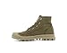 Palladium Women's Pampa Hi Boot, Vegan Canvas Lace Up Boot, Olive, 9 M