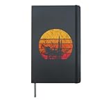 Oilfield Worker Retro Vintage Sunset Oil Rig Oildrilling Hardcover Journal, Black