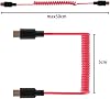 Cable de micrófono USB C a USB C para DJI Mic Mini/Mic 2 / Rode Wireless Pro/Go 2 y Hollyland Lark M2 M1 150 Max Duo, cable de audio en espiral compatible con PC Android iPhone 15 16 8