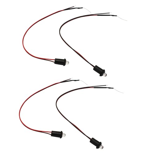 Image of 2 Pair 4 PCS Car Red Alternating LED Light 12V Flashing Dummy Universal Car Alarm Dash Mount LED Light