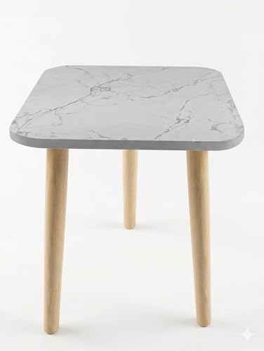 Image of Small Coffee Table with Storage, Mid Century Modern Solid Wood, for Living Room, (SQ-3LEG-W)
