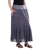 LÄNGE UND STIL: langer Rock mit A-Linie und doppeltem Lagen-Schnitt. Der extra breite elastische Bund sorgt für hohen Tragekomfort.