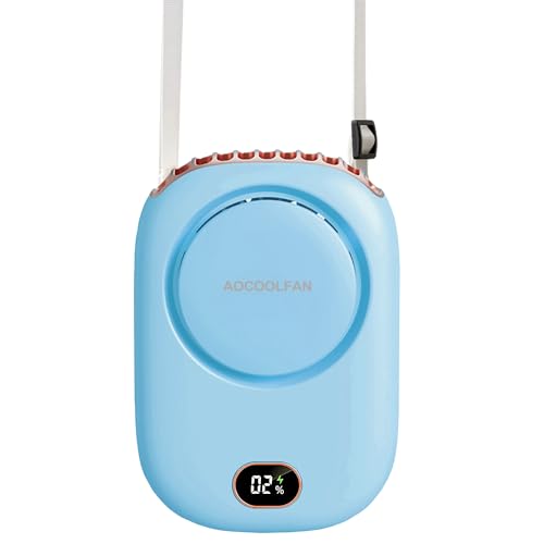 Image of AOCOOLFAN Portable Neck Fan, Mini Small Personal Handheld Fan USB Rechargeable 3 Speed for Girls Boys Woman Eyelash Travel Home Office Outdoor (light blue)