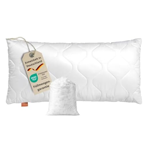 sleepling 190021 Komfort 100 Kopfkissen | Zierkissen | Sofakissen | Ökotex | waschbar bis 60 Grad | Made in EU | Füllmengengarantie | Größengarantie | 40 x 60 cm, weiß