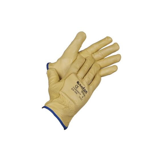 Guantes de piel de vacuno con forro interior de algodón resistentes al frío -
