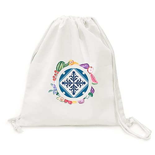Sac en tissu pliable talavera pour fruits et légumes à sangle