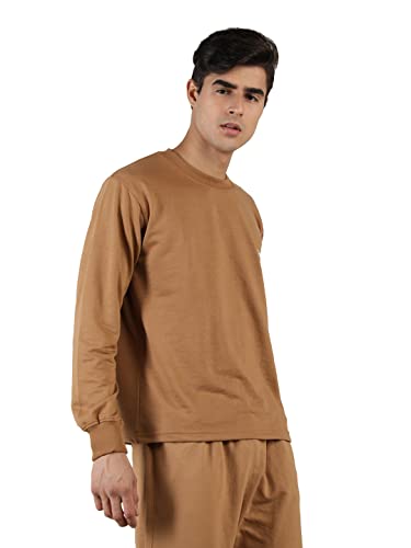 Image of CHKOKKO Men's Terry Cotton Loose Fit Full Sleeves Regular Fit T-Shirt