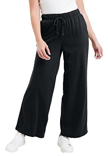 Women's Plus Size French Terry Wide-Leg Pant
