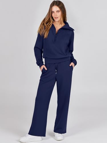 ANRABESS Girls 2 Piece Outfits 2025 Fall Style Airport Extensive Leg Pants Lounge Set Leisure Journey Trip Garments Sweatsuits - Image 3