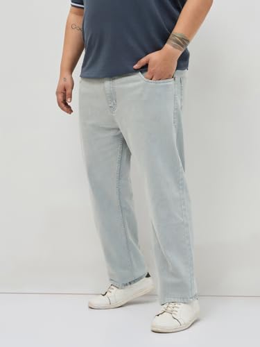 Image of Urbano Plus Men's Regular Fit Heavy Washed Denim Jeans Stretchable