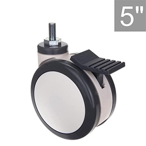 Ruedas giratorias médicas de 5 pulgadas tornillo M12x25 con freno para carro de hospital 200kg 2