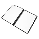 BIUDECO Transparente Pvc Menühülle Menübuch mit 3 Seiten und 6 seitigem Halter Langlebig und Wiederverwendbar Weißer Eckenschutz für Restaurants und Cafés Am Kassentresen