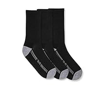 Skechers Men's CREW HALF TERRY Socks, Black, 10 13 US