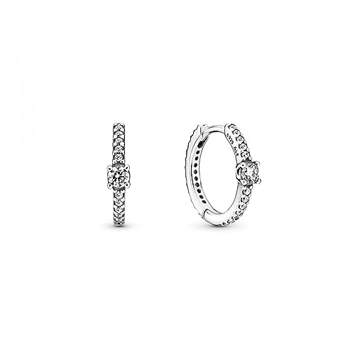 Pendientes Pandora 299406C01 aro brillante plata