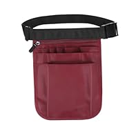 Krankenschwester Tasche, Arbeitstasche Damen Gürteltasche Arbeit, Krankenschwester Gürtel Tasche, Verstellbarer Hüftgurt mit Mehreren Fächern, für Schere Pflegeset (1 burgunderrot, M)