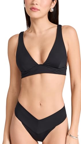 L*Space Harley Bikini Top for Women, Two-Piece Swim Featuring Medium Coverage, Plunge Neckline, Tie Back & Wide Straps