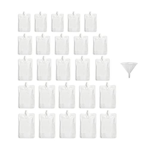 50pcs Refillable Drink Pouches for Festivals Clear Travel Plastic Drinks Flasks Cruise Kit Reusable Alcohol Liquor Juice Bags Drink Container Party Halloween Christmas Hot Cold Beverage