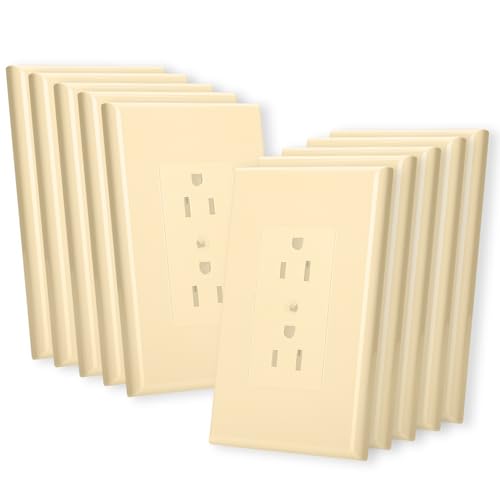 Bates 1-Gang Duplex Wall Plate 10 Pack Ivory