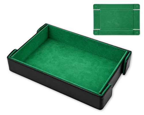 coiyie Magnetic Dice Tray for DND Dice Folding Dice Rolling Tray PU Leather Dice Holder for Tabletop RPG Board Games