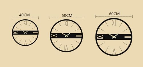 Image of Wall Clock Stylish Metal Analog Wall Clock for Living Room, Bedroom, Office, Kitchen, Home and Hall | Antique Fancy Big Size Modern Wall Watch (Black(DA-93), 60 CM)