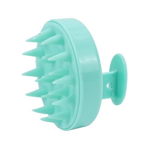 Image of NFI essentials Hair Comb Brush Head Scalp Massager Scrubber, Adults Children Thick /Thin Hair, Mold-Free Solid Silicone for Healthy Hair Growth Dry Scalp Dandruff (Green)